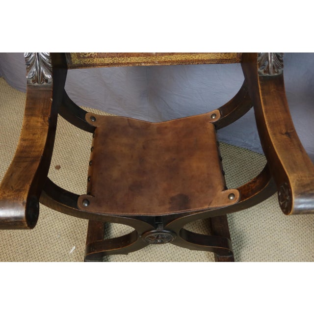 Antique Curule Armchairs, 1800s, Set of 2 For Sale - Image 14 of 15