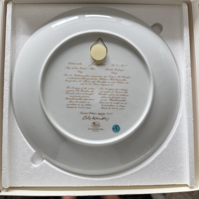 Virgo Zodiac Sign Plate in Porcelain by Ole Winther for Hutschenreuther, 1979 For Sale - Image 4 of 6