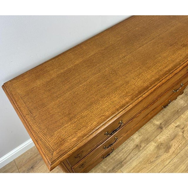 Vintage Louis French Oak Chest of Drawers with Three Drawers For Sale - Image 10 of 12