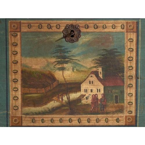 Antique Marriage Chest in Painted Pine, Central Europe, 1841 For Sale - Image 11 of 18