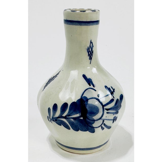 Early 20th Century Antique Porcelain Blue Delft Bud Vase For Sale - Image 5 of 7