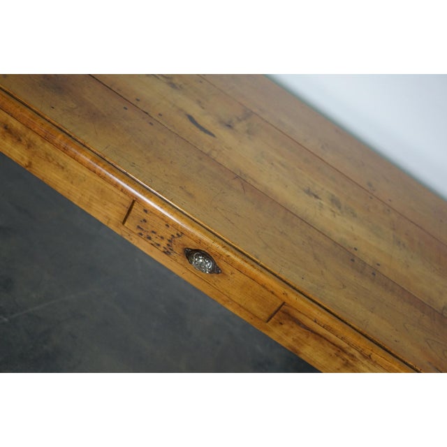 Wood Antique French Cherry Dining Table, Late 19th Century For Sale - Image 7 of 18