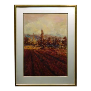 Elio Dechino "Forenoon" Original Oil on Paper Landscape Hand Signed For Sale