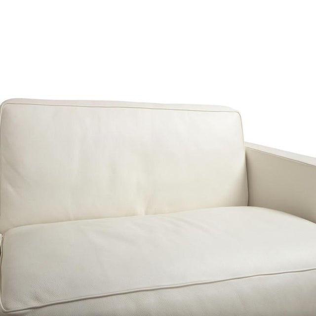 Animal Skin Cream Leather Corner Sofa and Ottoman from Baxter, Set of 2 For Sale - Image 7 of 18
