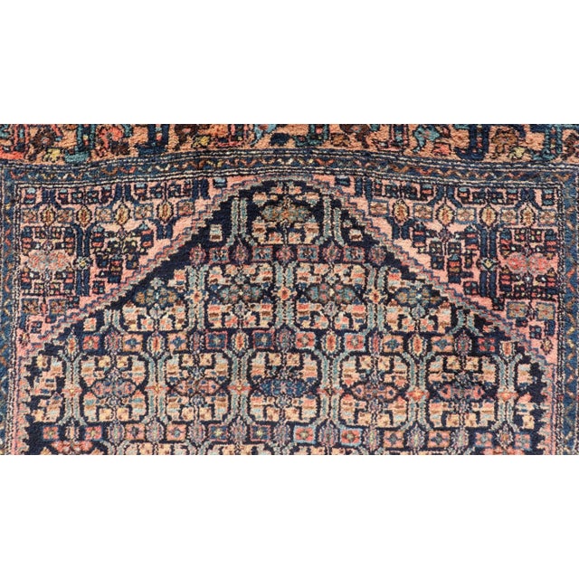 Antique Bibiakabad Rug With Layered Medallion and Geometric Design in Background For Sale - Image 4 of 12