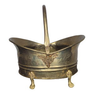 Late 20th Century Ornate Footed Brass Scuttle Cachepot