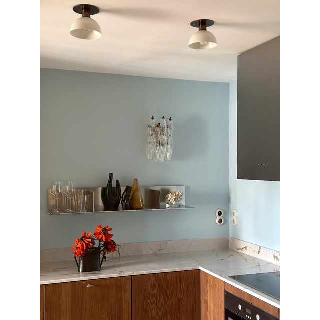 Metal White Kitchen Spotlights with Brass Fittings, Set of 3 For Sale - Image 7 of 11