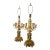 Antique Louis Xv Royal Bronze Pair Gilded Lamps Candleabra - a Pair For Sale