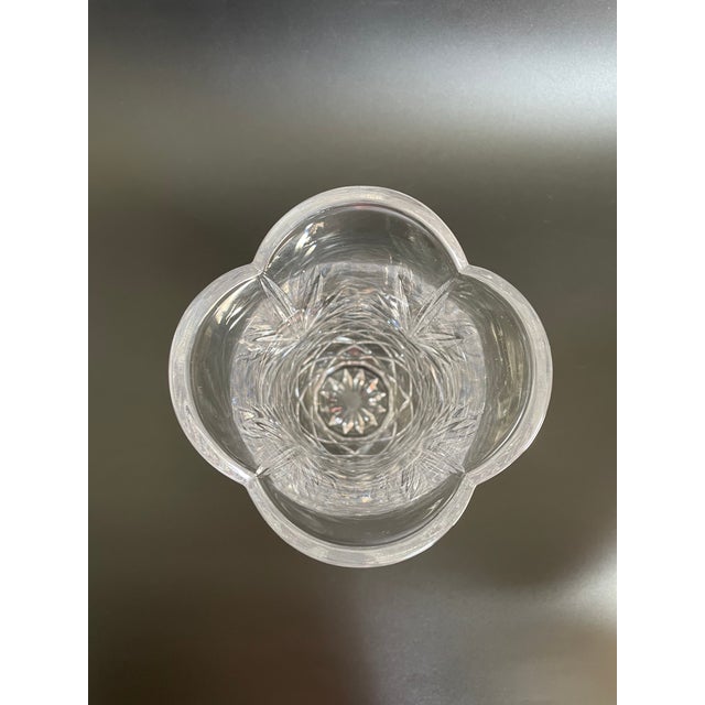 Contemporary Vintage Flared Cut Crystal Vase For Sale - Image 3 of 6