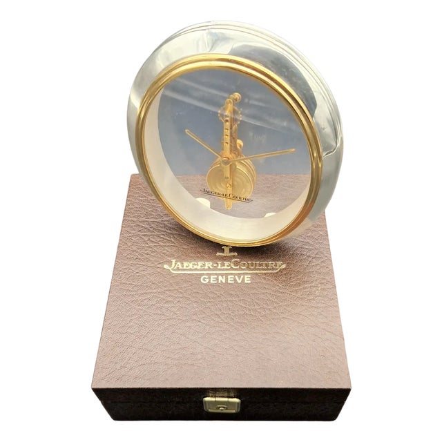 Mid-Century Skeleton Bicolor Table Clock by Jaeger-Lecoultre, 1970s For Sale