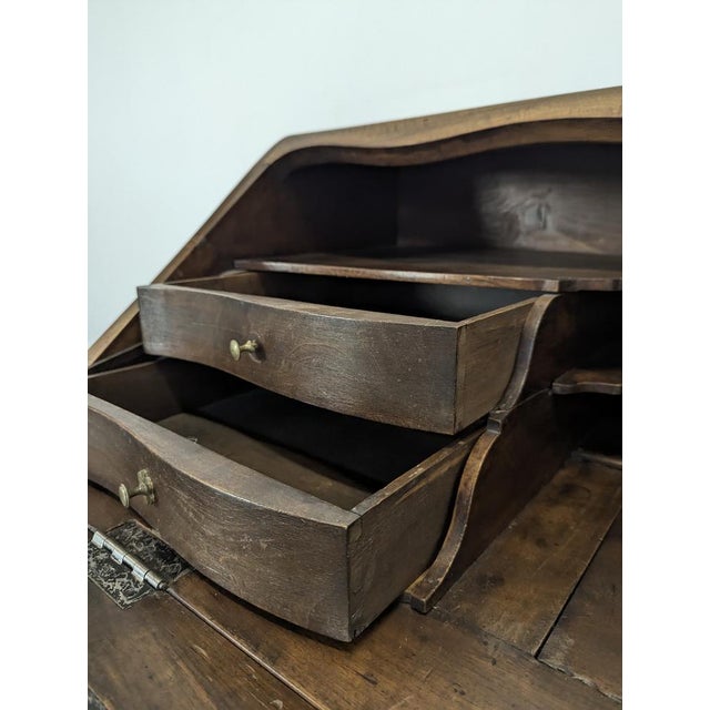 Walnut Slant-Back Secretary Desk For Sale - Image 12 of 14