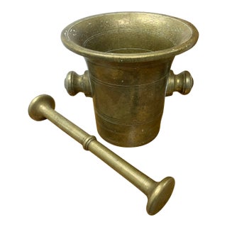19th Century French Bronze Mortar & Pestle For Sale