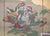 Brass "Dancing Kimono Beauties", C. 1960s Shōwa Era Yamato-E Style Painted Byobu Screen For Sale - Image 8 of 18