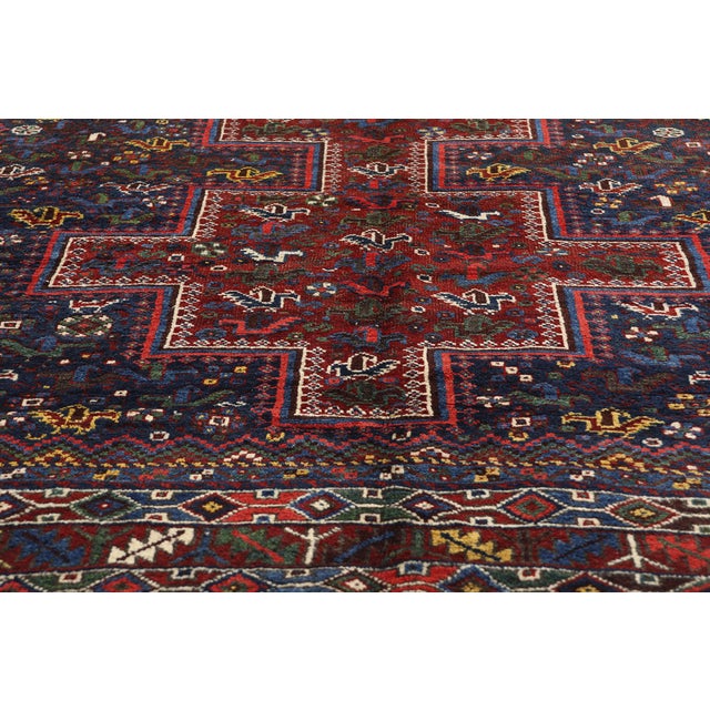 Early 20th Century Antique Persian Tribal Shiraz Rug - 06'10 X 09'07 For Sale - Image 5 of 9