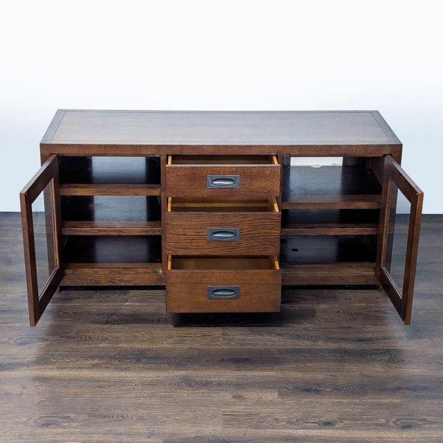 Mission Vintage Restoration Hardware Media Console For Sale - Image 3 of 10