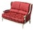 Antique Louis XVI French Damask Canape Two-Seater Settee, 1900s For Sale
