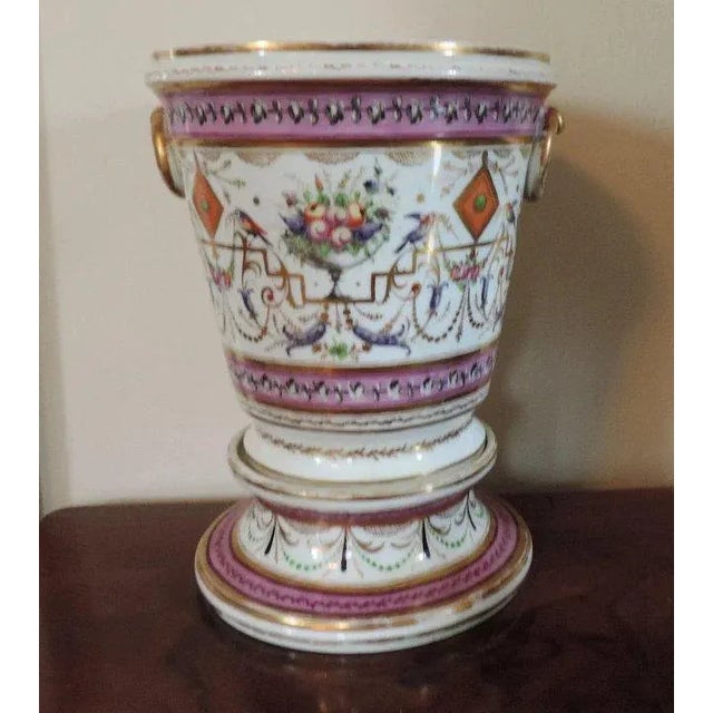 18th Century Old Paris Porcelain Cache Pot Planter Flower Vase For Sale In New York - Image 6 of 11