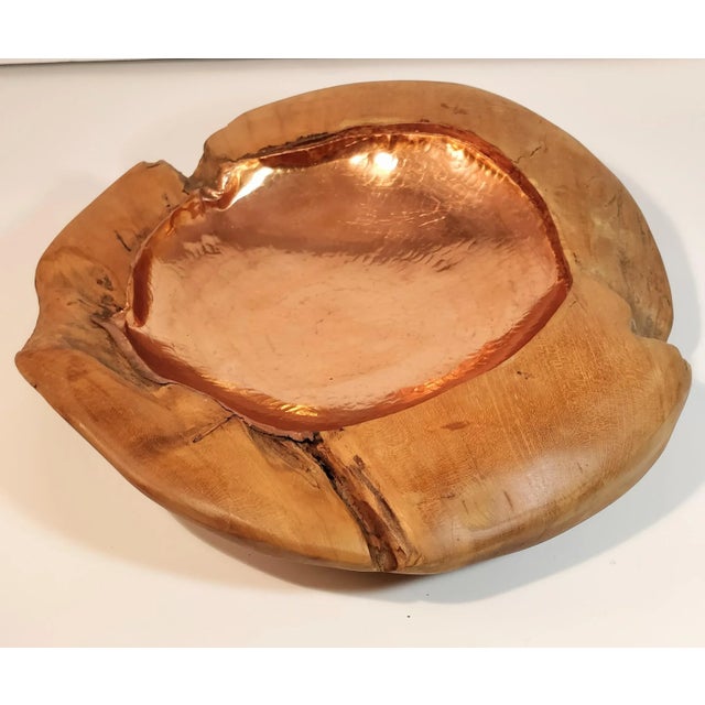 Late 20th Century Vintage Copper Wood Bowl For Sale In Fayetteville, AR - Image 6 of 13