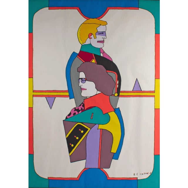 A 1973 Changing Sexuality serigraph print by the German-American artist Richard Lindner (1901-1978). Originally part of a...