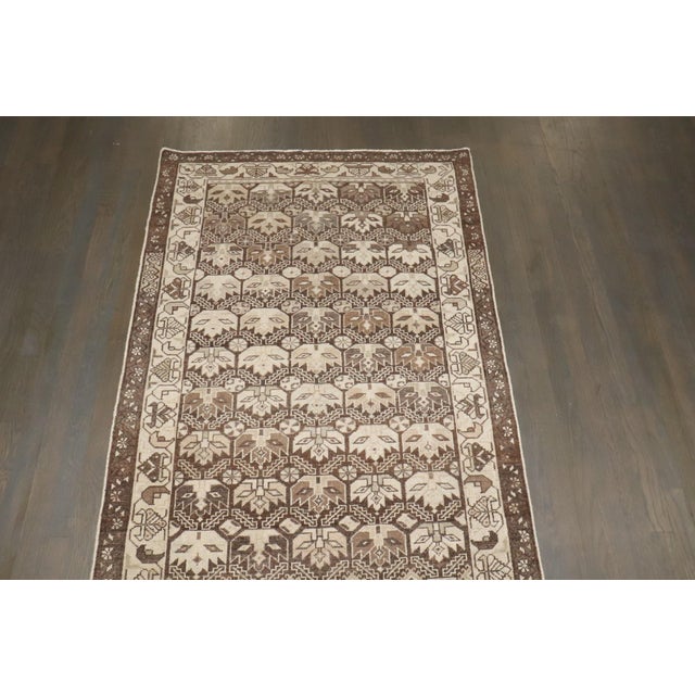 Antique Chocolate Malayer Runner - 3'5" x 9'7" For Sale - Image 4 of 8