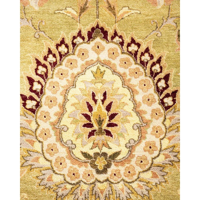 Traditional Mogul, One-of-a-Kind Hand-Knotted Area Rug in Green, 9' 2" x 12' 5" For Sale - Image 3 of 8