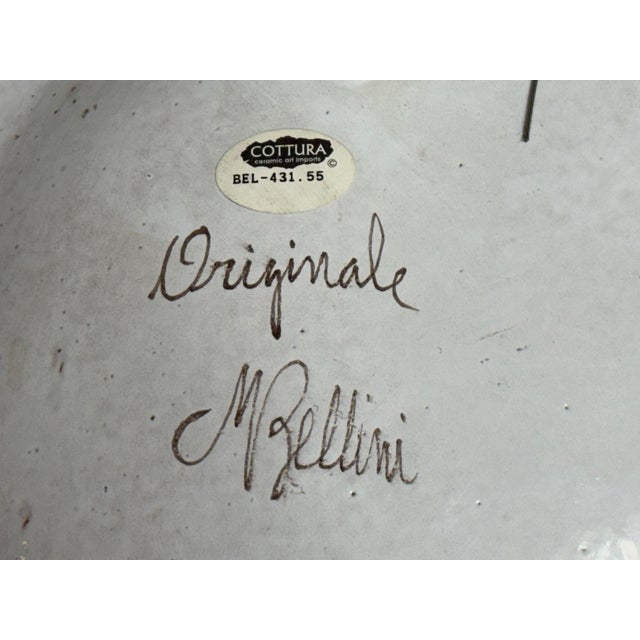 Corttura M Zellini Hand Painted Italian Ceramic Plate For Sale - Image 11 of 12