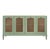Matthew Izzo Home Marcella Glossy Sage Green Four Door Buffet With Brass Front Doors and Acrylic Door Pulls For Sale In New York - Image 6 of 6