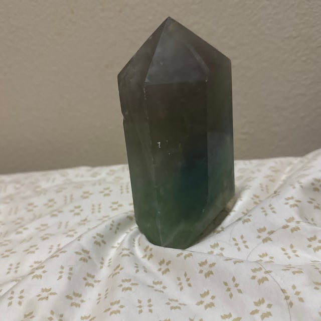 Wide Rainbow Fluorite Obelisk Tower For Sale In New Orleans - Image 6 of 7
