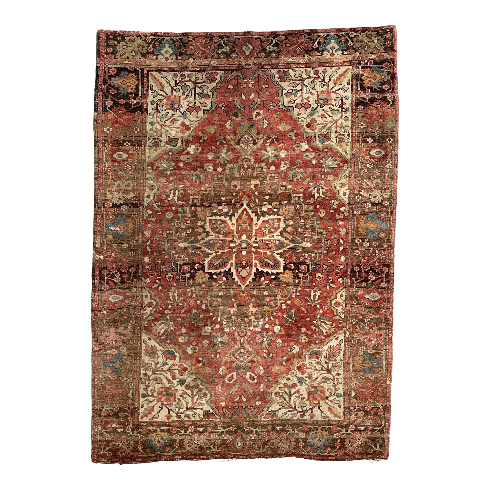 1930s Persian Ferahan Sarouk Lamb Wool Rug, 3.6 x 4.11 | Chairish