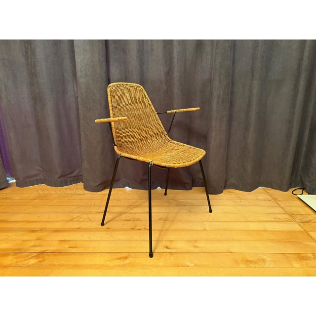 Chair with Armrests attributed to Gian Franco Legler, Italy, 1950s For Sale - Image 12 of 12