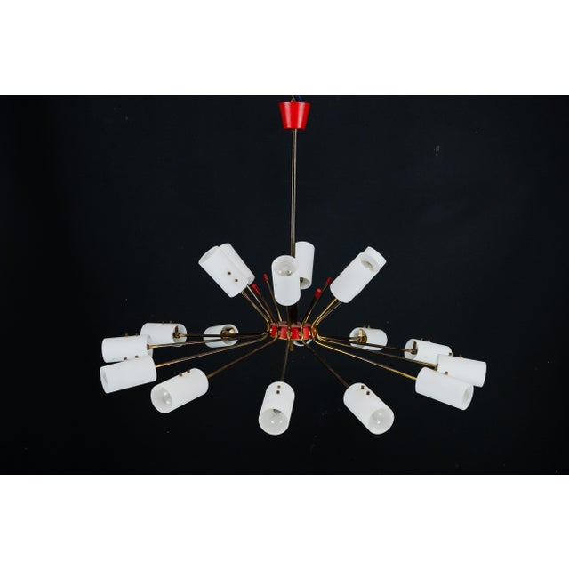 Large Mid-Century 18-Arms Chandelier in the manner of Arredoluce, Italy, 1950s For Sale - Image 6 of 12
