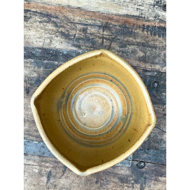 Vintage Original Studio Pottery Swirl Bowl For Sale - Image 9 of 12