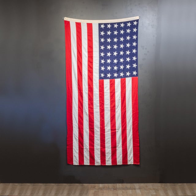 American Large Philadelphia Q. M. Depot American Flag With 48 Stars c.1940-1950 For Sale - Image 3 of 9