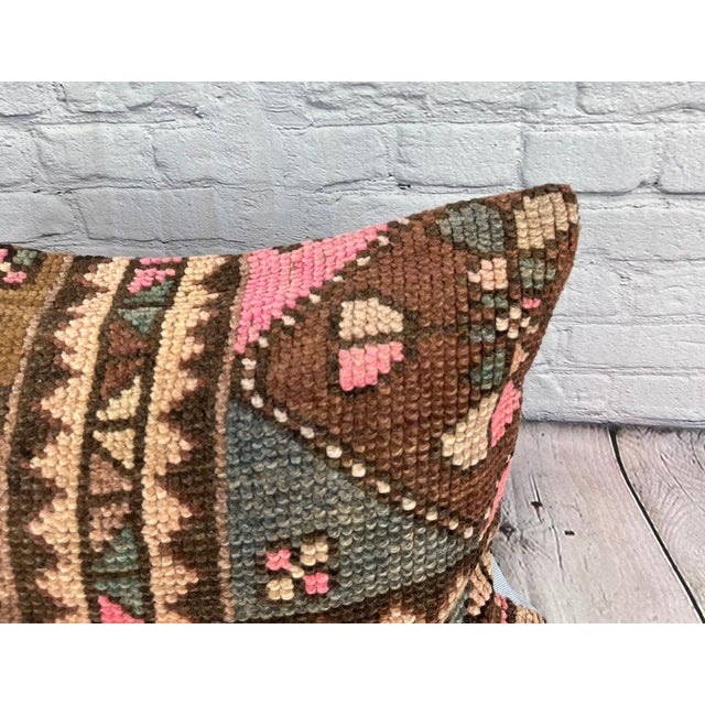 Turkish 16 x 24 Rug Pillow Anatolian Essence Turkish Pillow Cushion Cover For Sale - Image 3 of 4