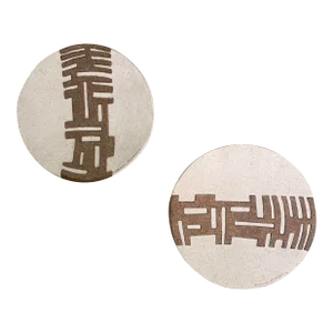 Brazilian Modern Geometric Art Sculpture Paper Mache by Adriana Rizkallah - Set of 2