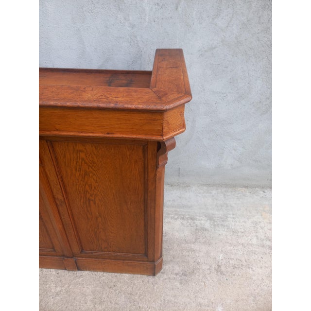 Wood Vintage Trade Counter in Oak, 1890s For Sale - Image 7 of 18