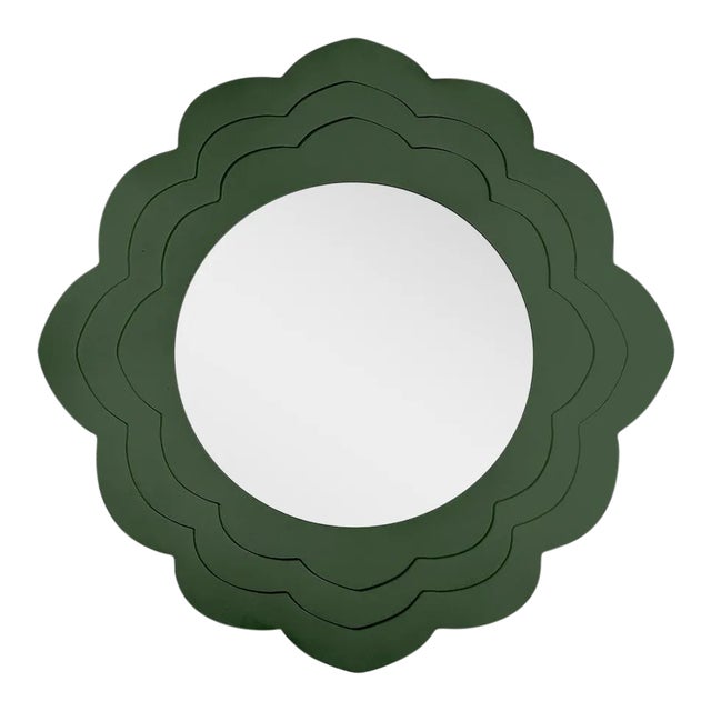 Fleur Home Audubon Magnolia Circle Mirror in Duck Green, 48x48 For Sale