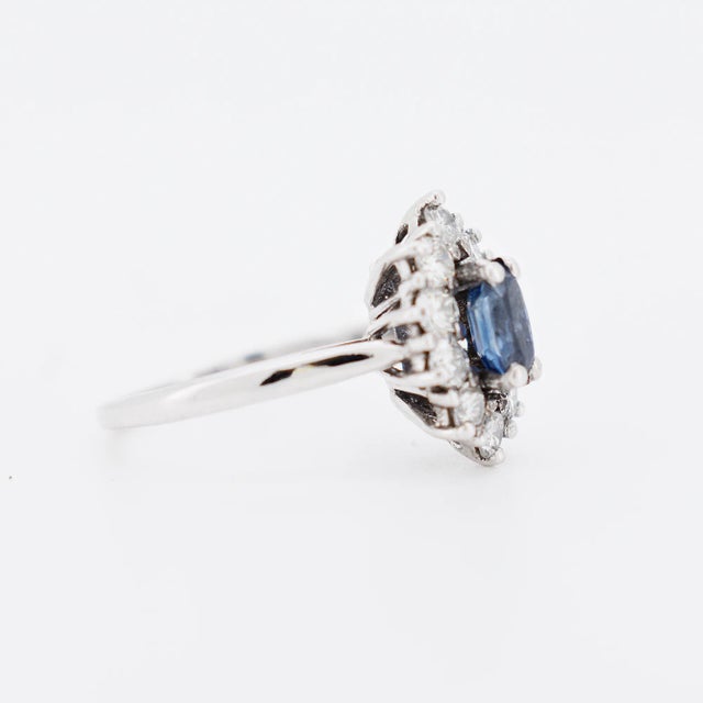 1970s Gold Sapphire Diamond Ring, Size For Sale - Image 4 of 5