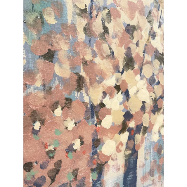 Paint 1960s Vintage Lee Reynolds Vanguard Studios Mid Century Modern Abstract Expressionist Cityscape Oil Painting Framed Signed For Sale - Image 7 of 10