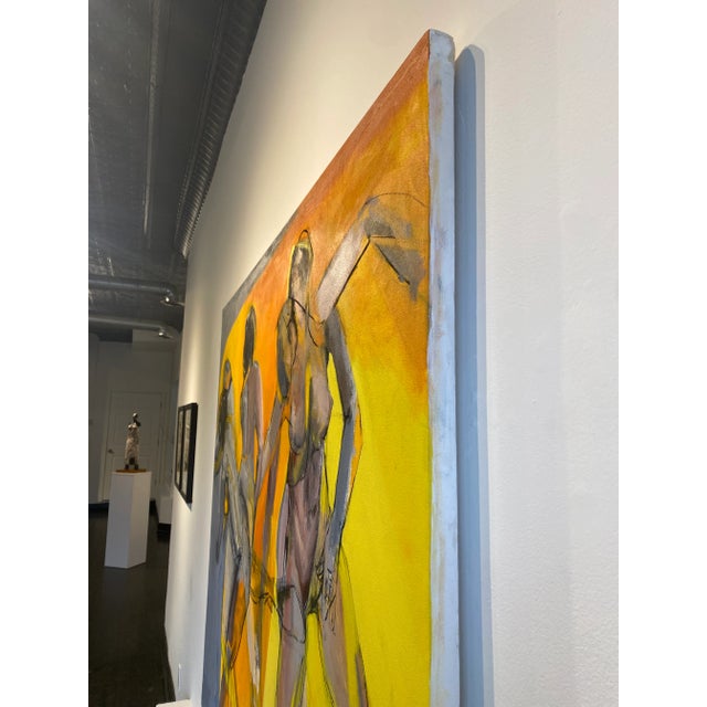 Orange and Gray Contemporary Figure Painting For Sale - Image 4 of 4