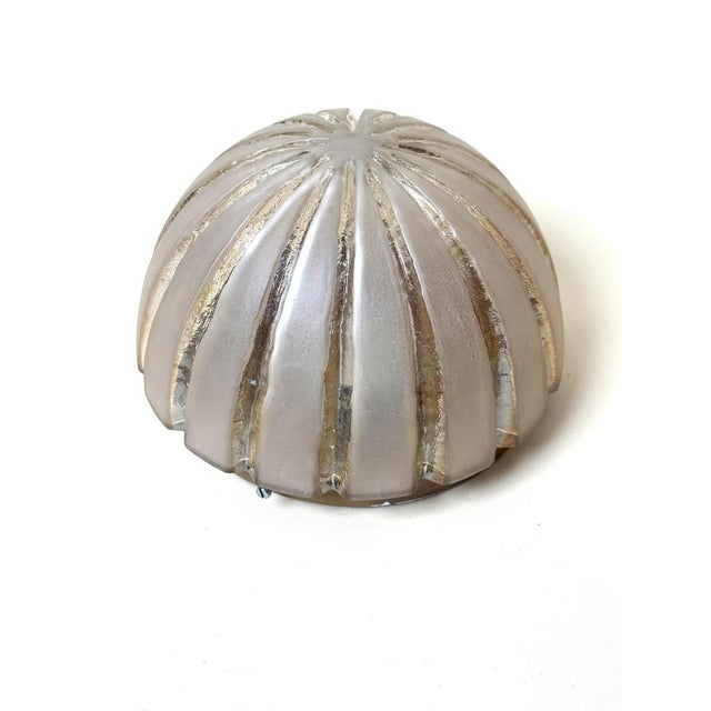 Sea Urchin Frosted Glass Wall Lights with Golden Glow, 1970s, Set of 2 For Sale - Image 16 of 18