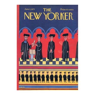 1973 Vintage New Yorker Magazine Cover, June 2, Charles Martin Cover Art, Graduation For Sale