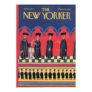 1973 Vintage New Yorker Magazine Cover, June 2, Charles Martin Cover Art, Graduation
