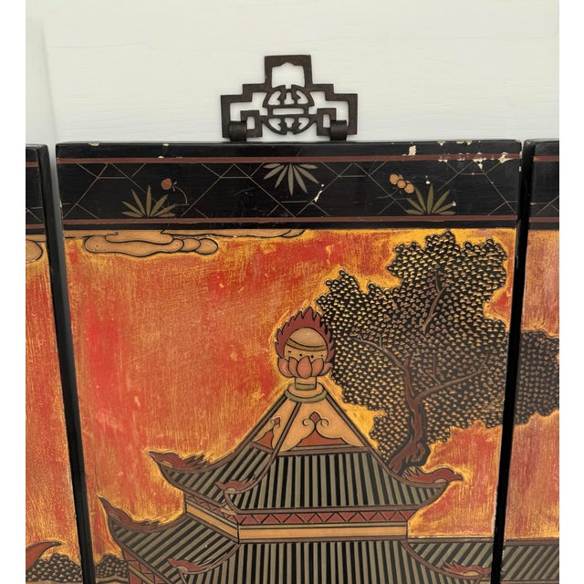 Mid-20th Century Chinese Coromandel Lacquer Wall Panels, Set of 4 For Sale In Los Angeles - Image 6 of 12