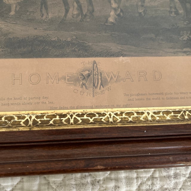 American 1874 Framed Lithograph “Homeward” by Joseph John For Sale - Image 3 of 8