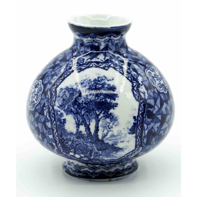 Blue Ceramic Vase by Franz Anton Mehlem, 1800s For Sale - Image 5 of 8