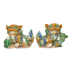 Pair of Mid 20th Century Medium Size Foo Dogs