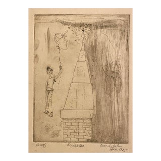 1974 Sue Cohen Surrealist Etching For Sale