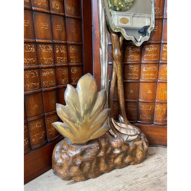 1950s Italian Mirrored Heron Floor Lamp in Brass and Gilt, 1950 For Sale - Image 5 of 10