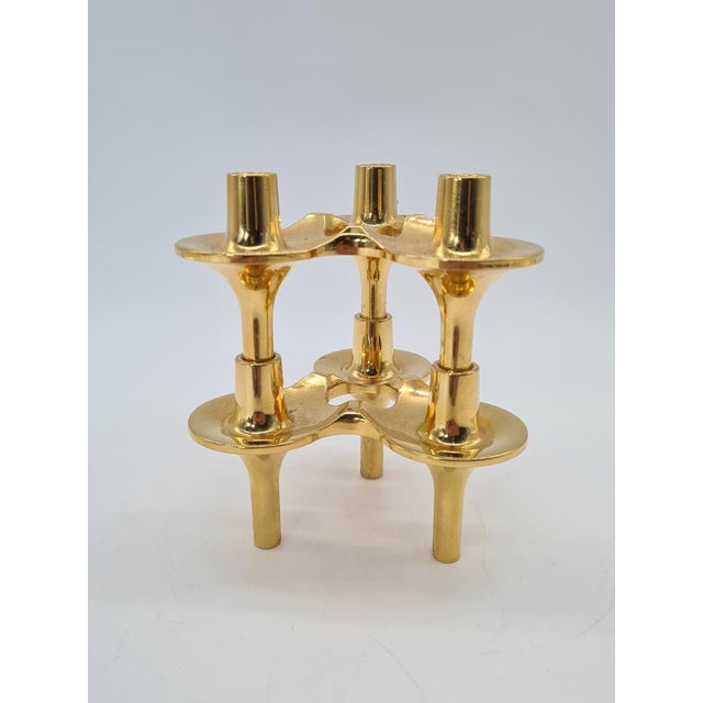 Orion Modular Candlesticks in Brass from BMF, Denmark, 1970s, Set of 2 For Sale - Image 4 of 13